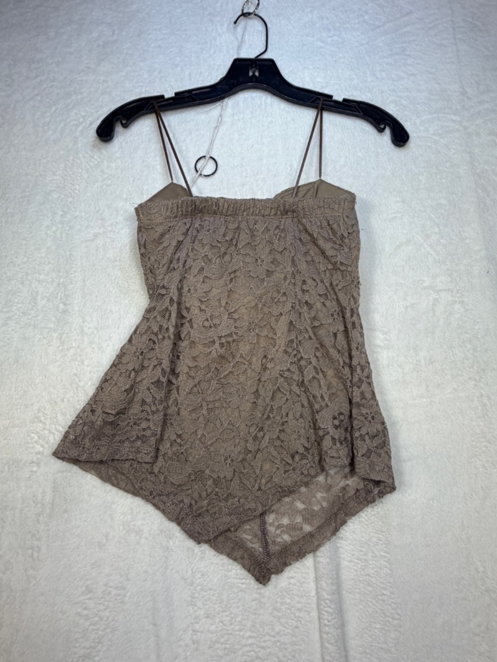 Revamped Crop Top Womens Size Small Tan Lace Y2L Boho Clubwear Hippie - Picture 7 of 7